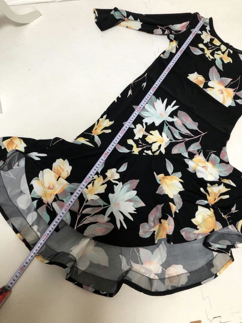 社交ダンス練習着レッスン着パーティ。新品タグ付きレイリーナ花柄ワンピースドレス