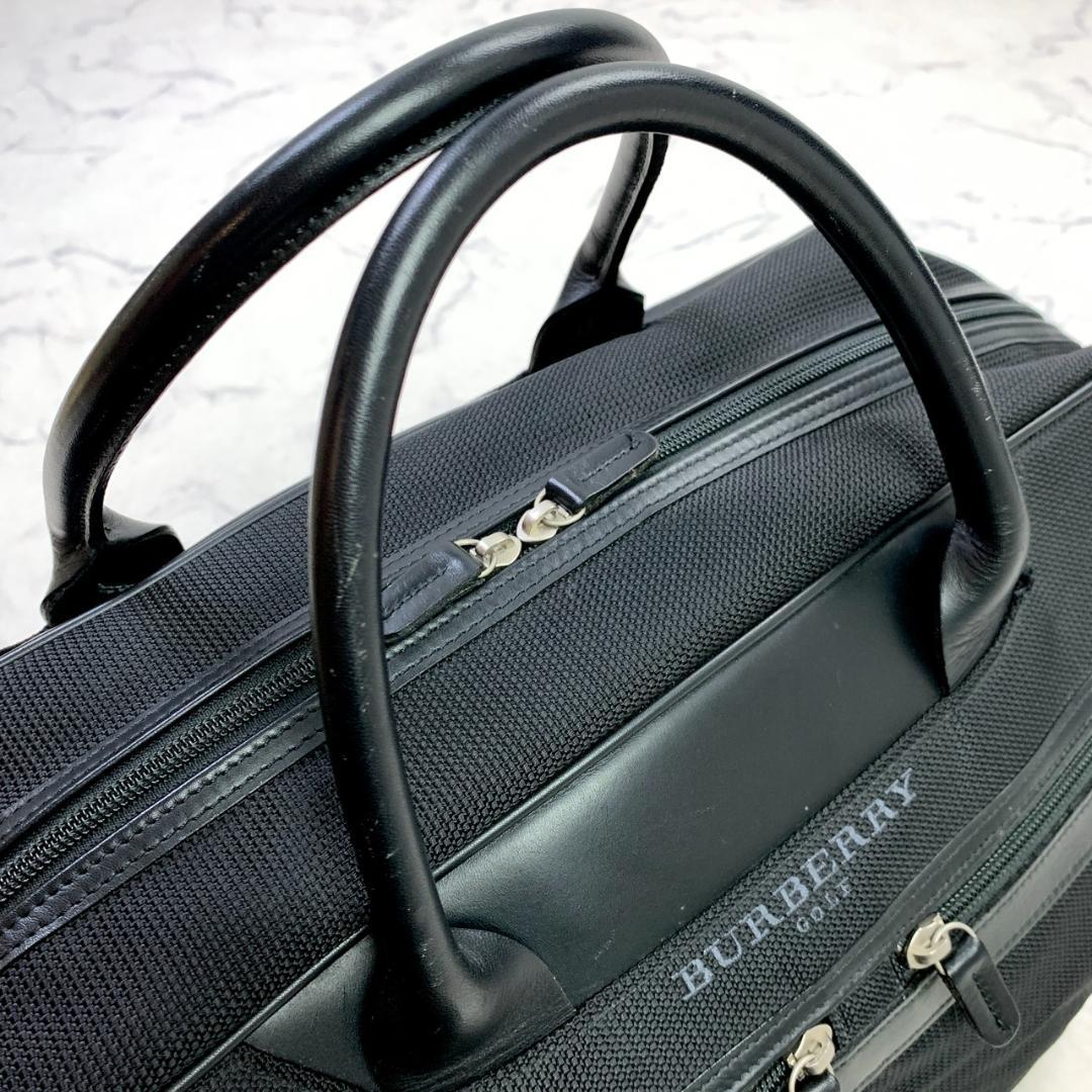 バーバリーゴルフ 2way ボストンバッグ ブラック ロゴ　大容量