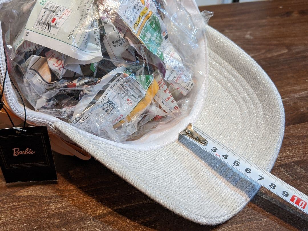 新品　バービー　ゴルフ　ラメ　光沢　メッシュ　キャップ　帽子　野球帽　白キャップ