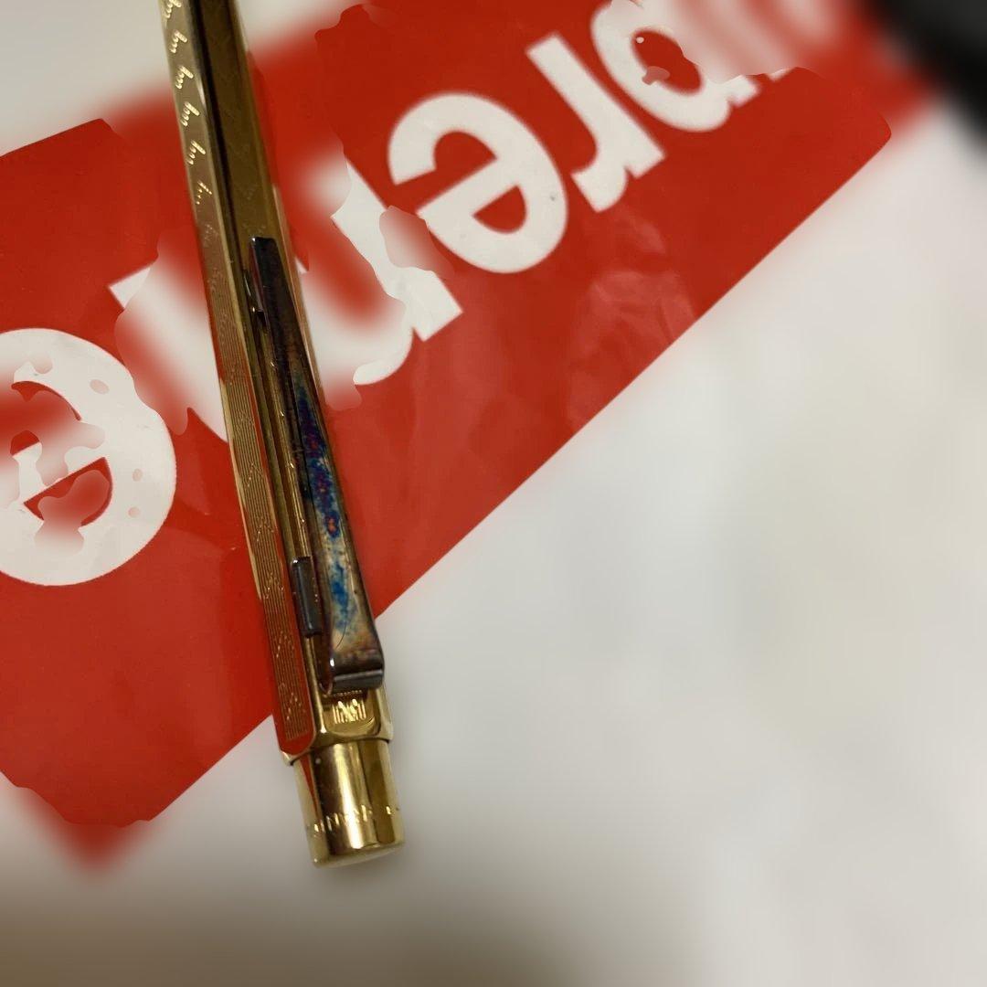 カランダッシュ　ボールペン　専用レザーケース　エクリドール　シェブロン　ゴールド