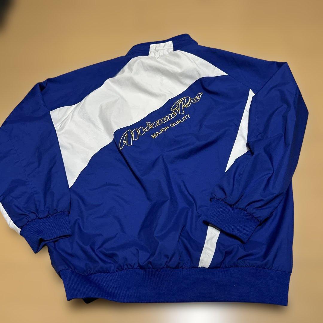 ミズノプロ　ジップアップジャケット 青白　野球ウェア　Lサイズ　長袖シャツ