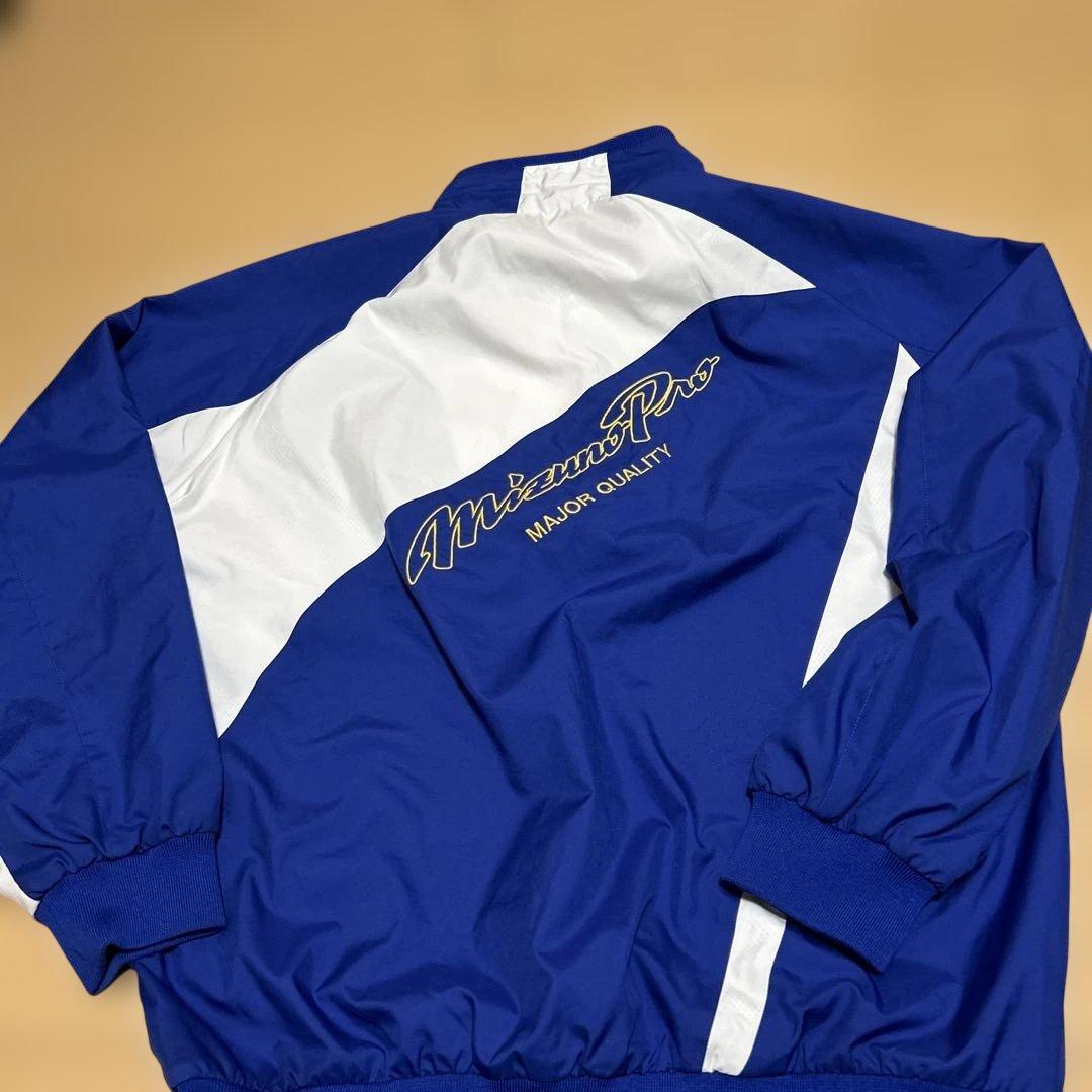 ミズノプロ　ジップアップジャケット 青白　野球ウェア　Lサイズ　長袖シャツ