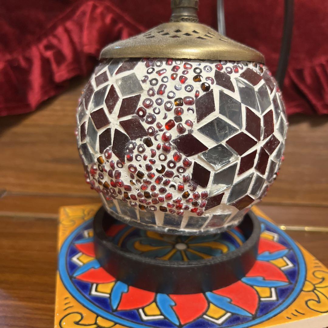 トルコランプ　インテリア　飾り板付き　ガラス