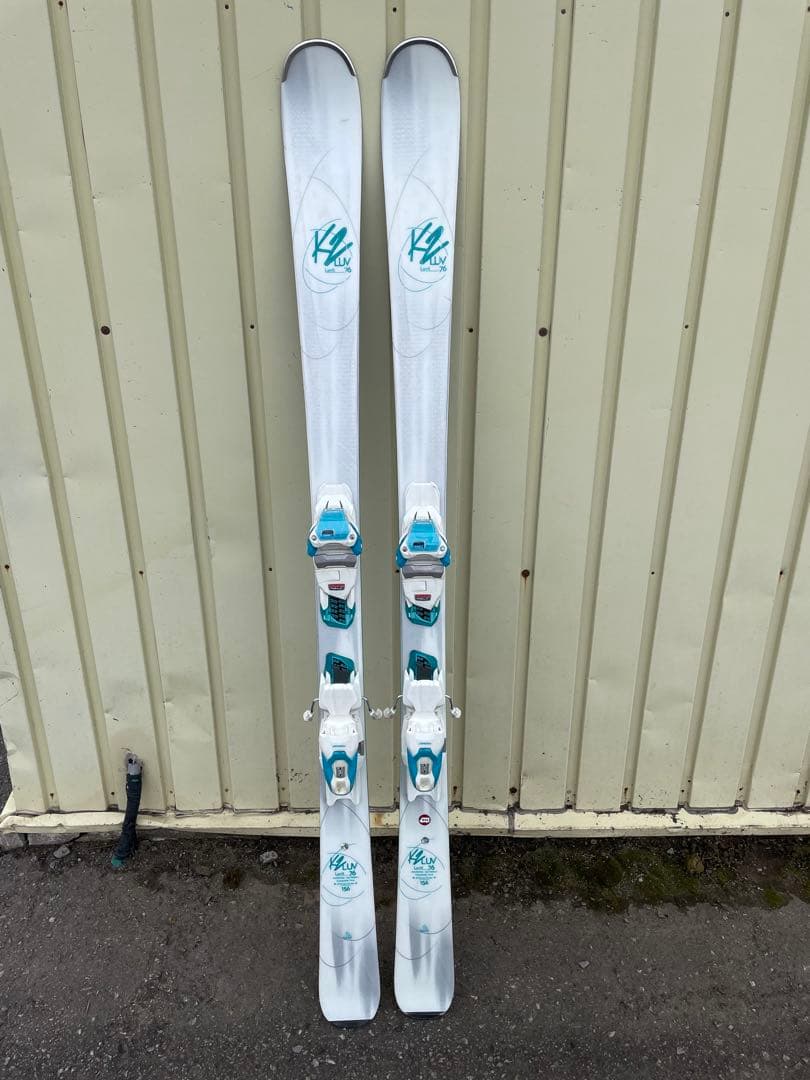 K2 スキー ホワイト/ブルー ビンディング付き