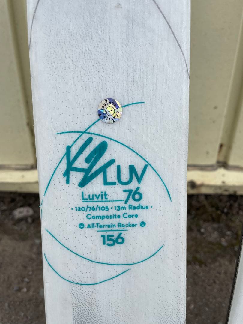 K2 スキー ホワイト/ブルー ビンディング付き