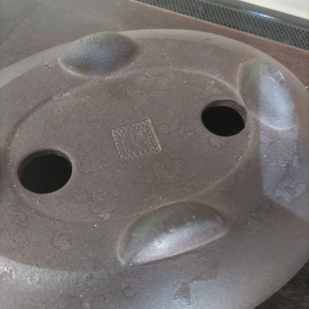 翼記、落款、紫泥袋式楕円鉢、盆栽鉢、植木鉢、古鉢、年代鉢、