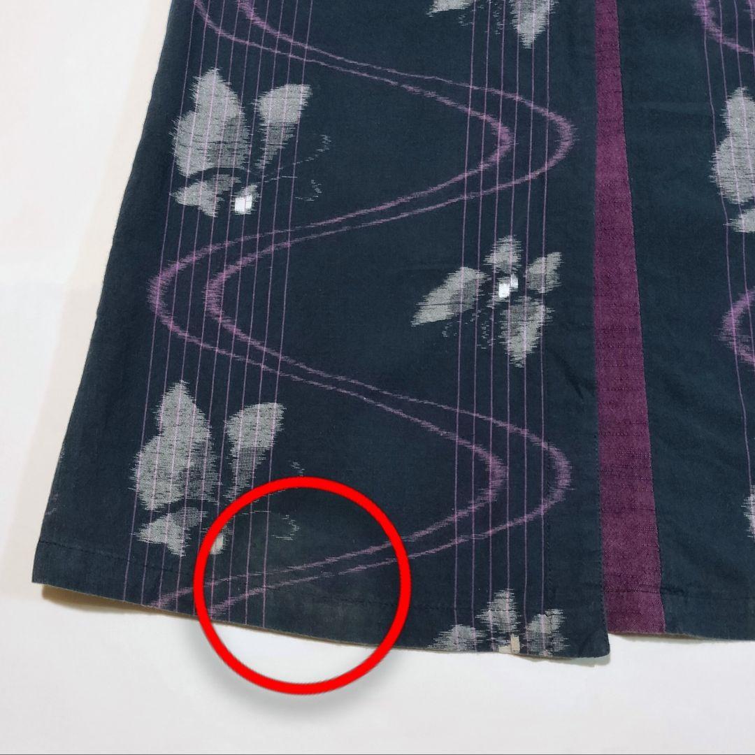 藍暦*かすりの里*ロングワンピース*日本製*久留米絣