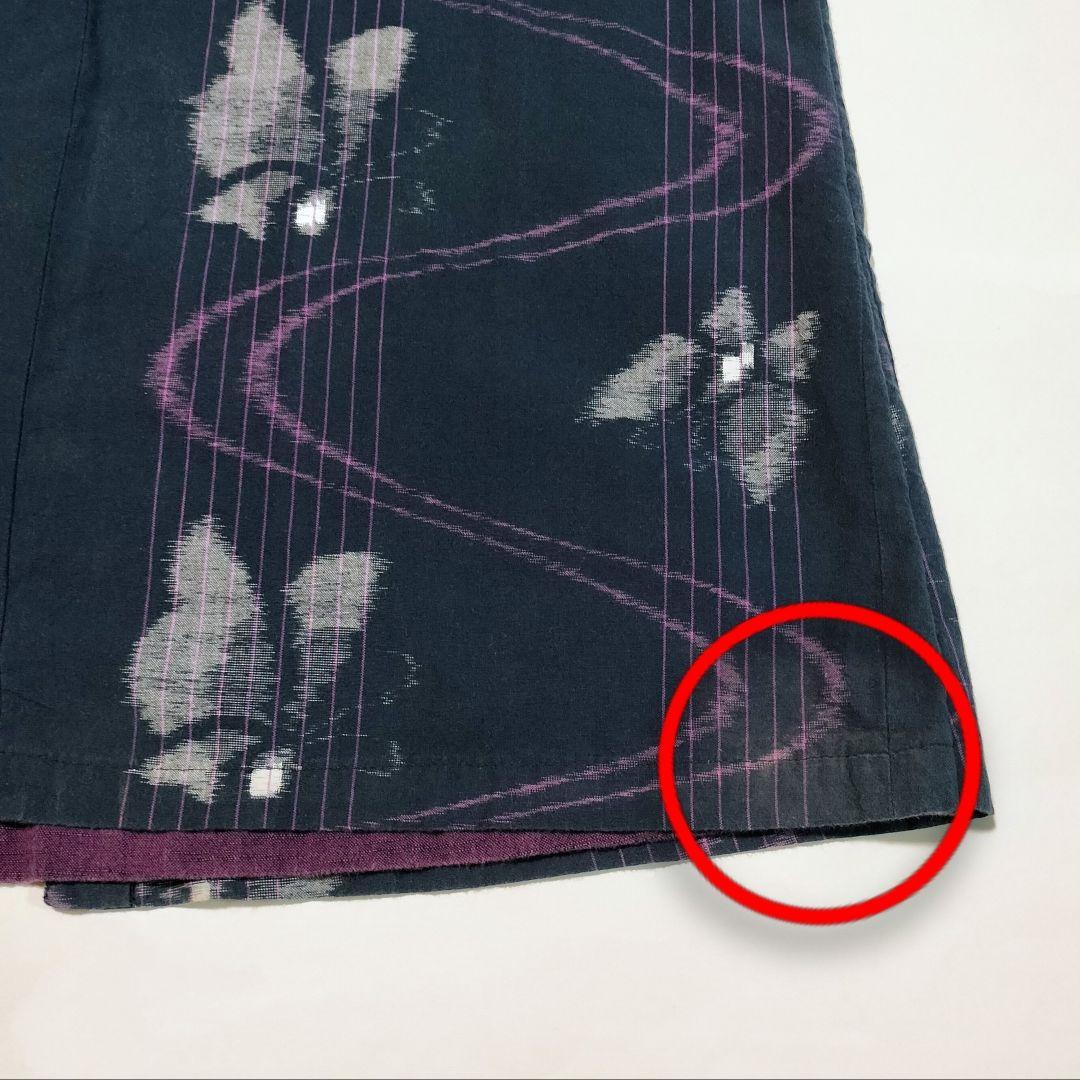 藍暦*かすりの里*ロングワンピース*日本製*久留米絣