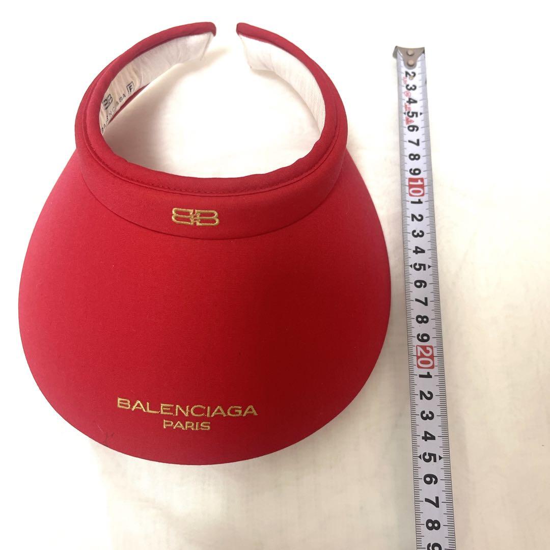 バレンシアガ BALENCIAGA サンバイザー 赤