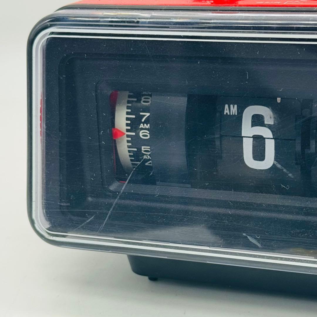【希少】ナショナル パタパタ時計 RC-6035 赤 昭和レトロ 動作確認済