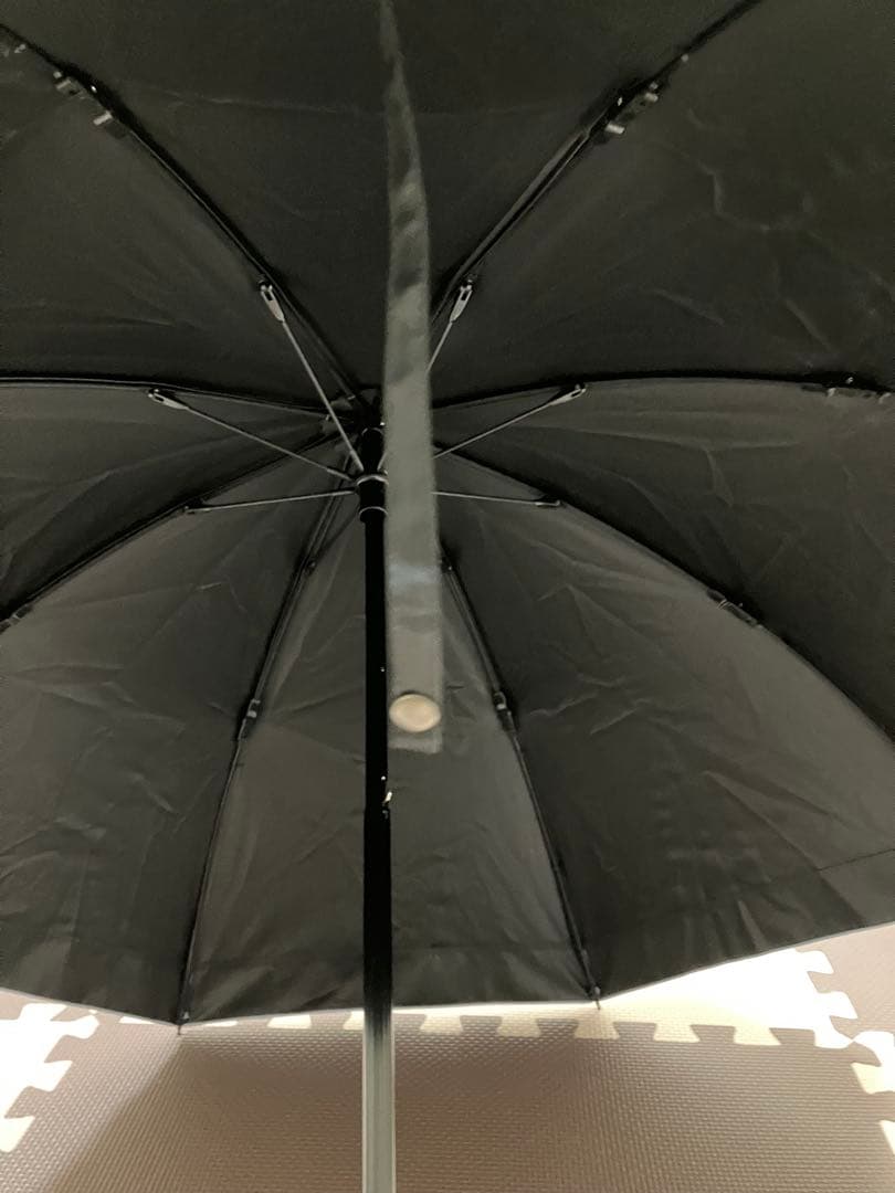 サンバリア100 UV ２段折 コンビ(ネイビー, 木曲がり手元) 傘袋付き