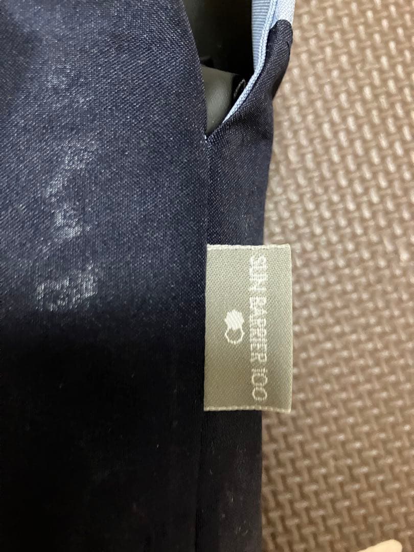 サンバリア100 UV ２段折 コンビ(ネイビー, 木曲がり手元) 傘袋付き