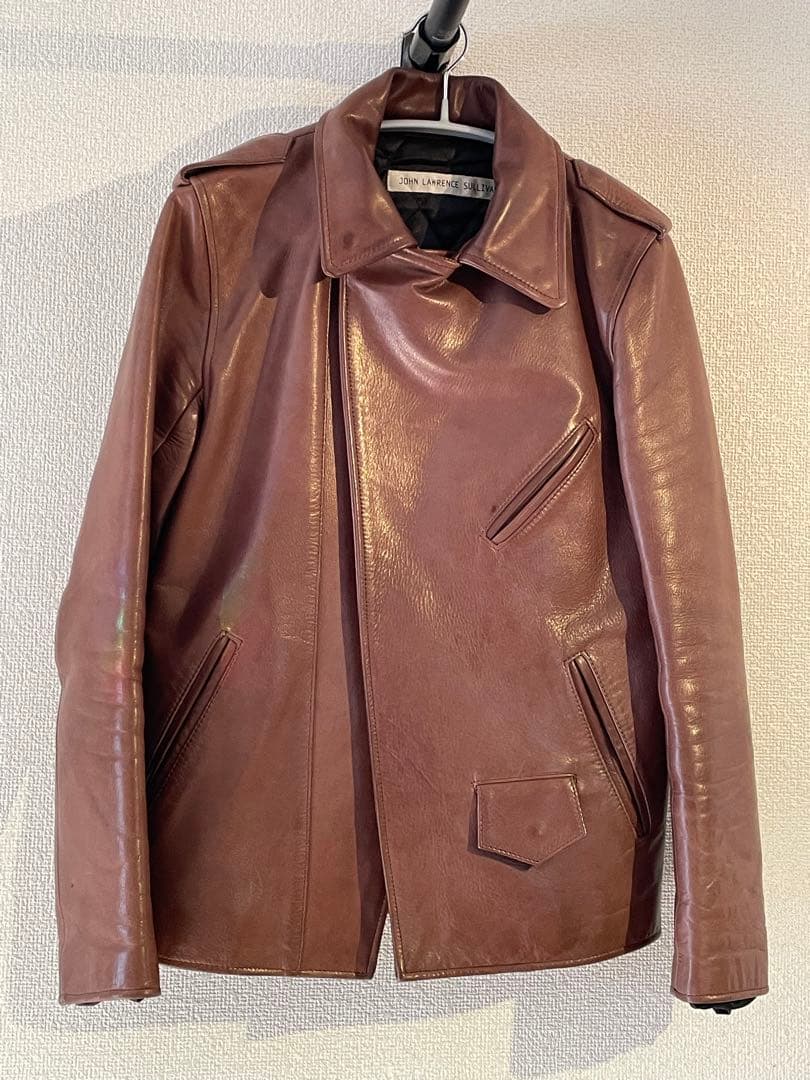 ジョンローレンスサリバン　ブラウン　ダブルライダース レザージャケット　36