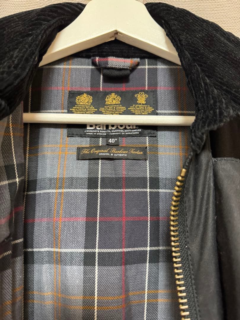 【美品】バブアーブラック　ボーダー40