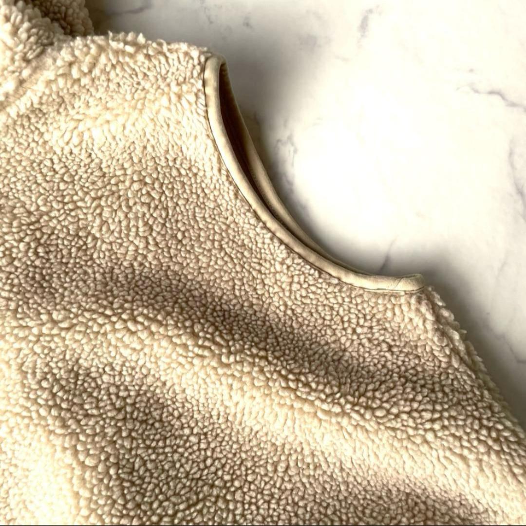 ジムフレックス ボア ベスト フード くるみボタン オフホワイト Mサイズ