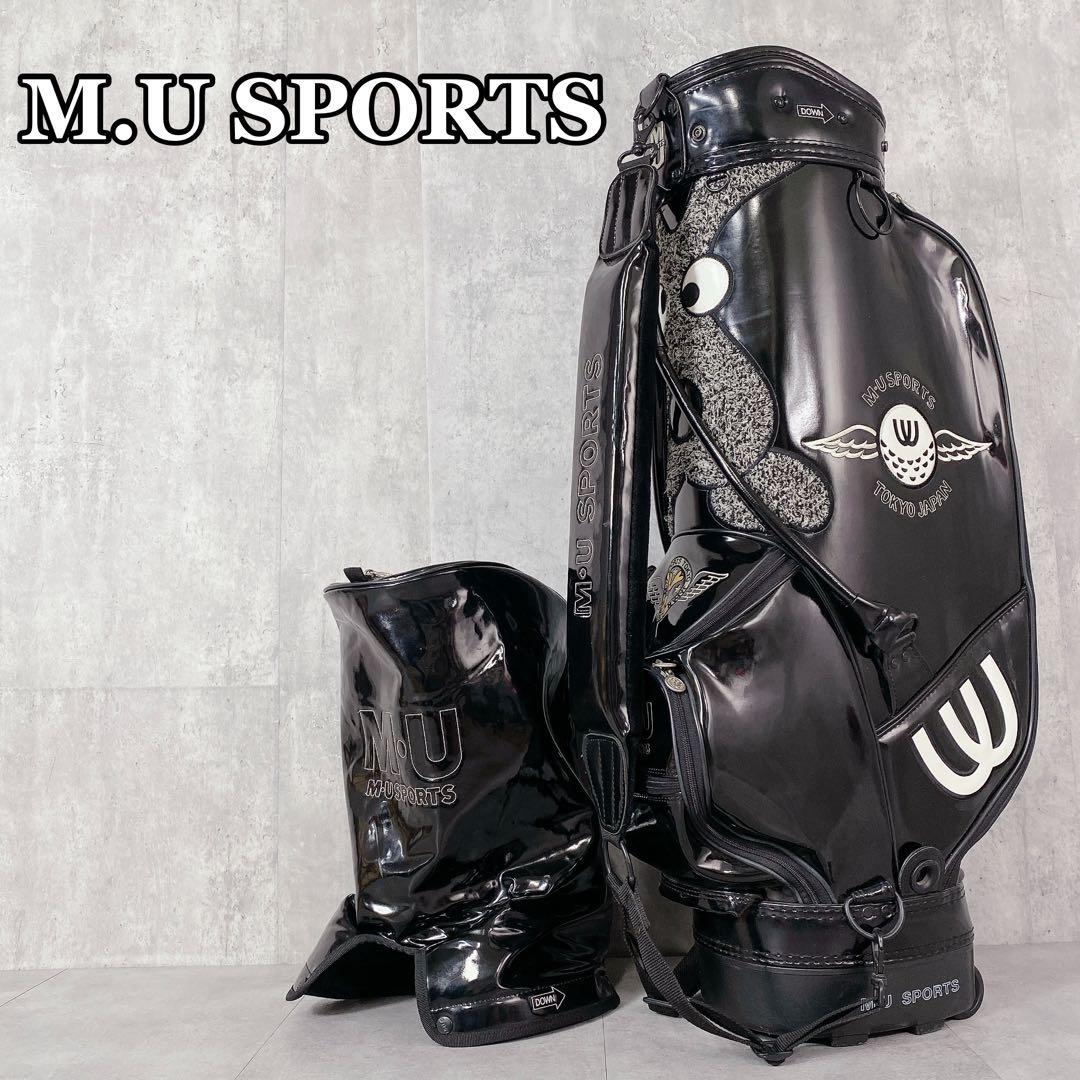 T745 エムユースポーツ ゴルフ キャディバッグ キャスター 黒 アニマル