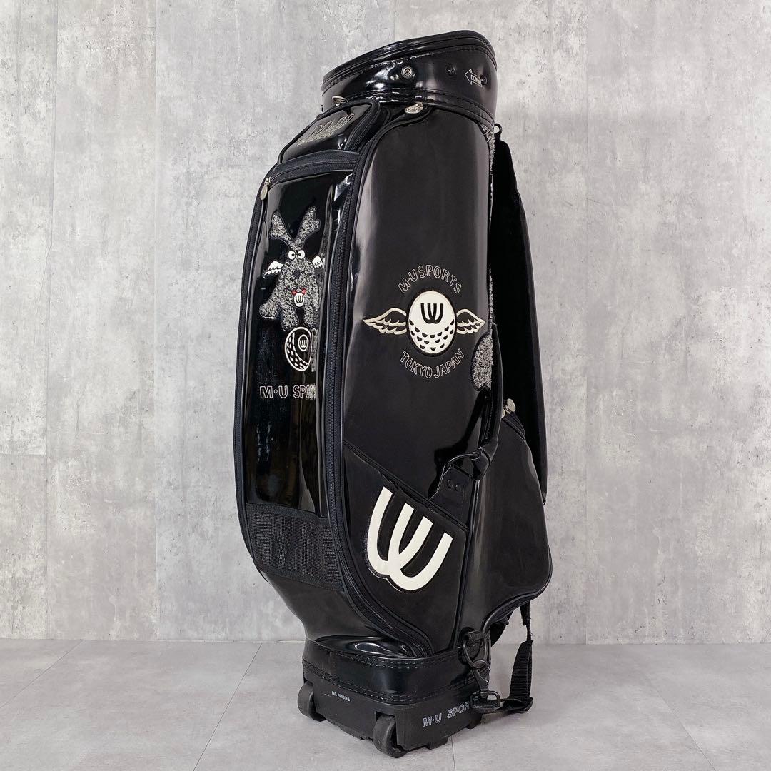 T745 エムユースポーツ ゴルフ キャディバッグ キャスター 黒 アニマル