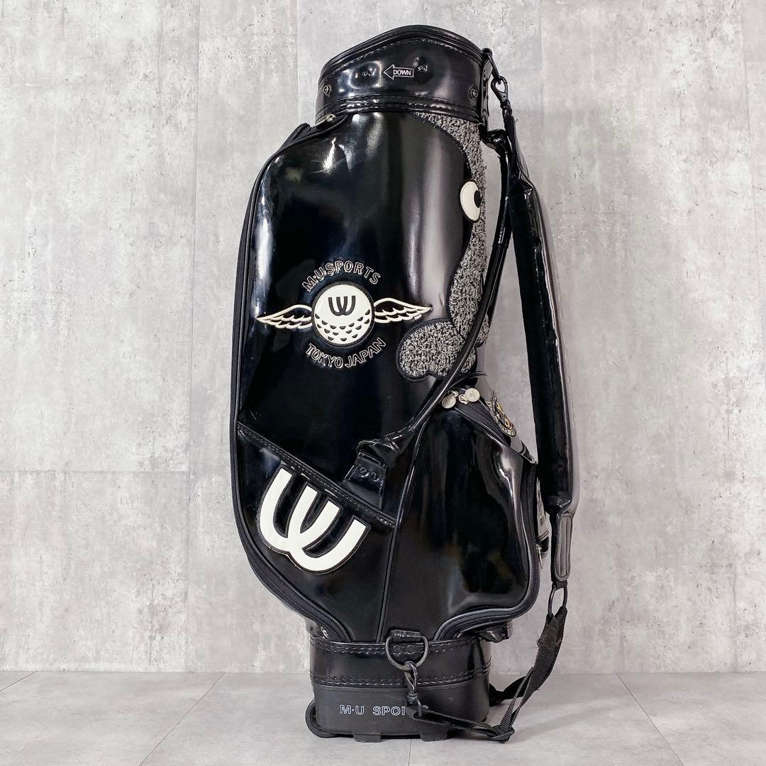 T745 エムユースポーツ ゴルフ キャディバッグ キャスター 黒 アニマル