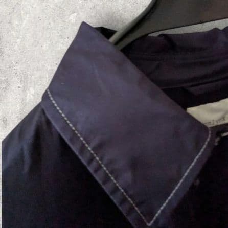 jonnlynx ジョンリンクス コットン ロング シャツワンピース ネイビー