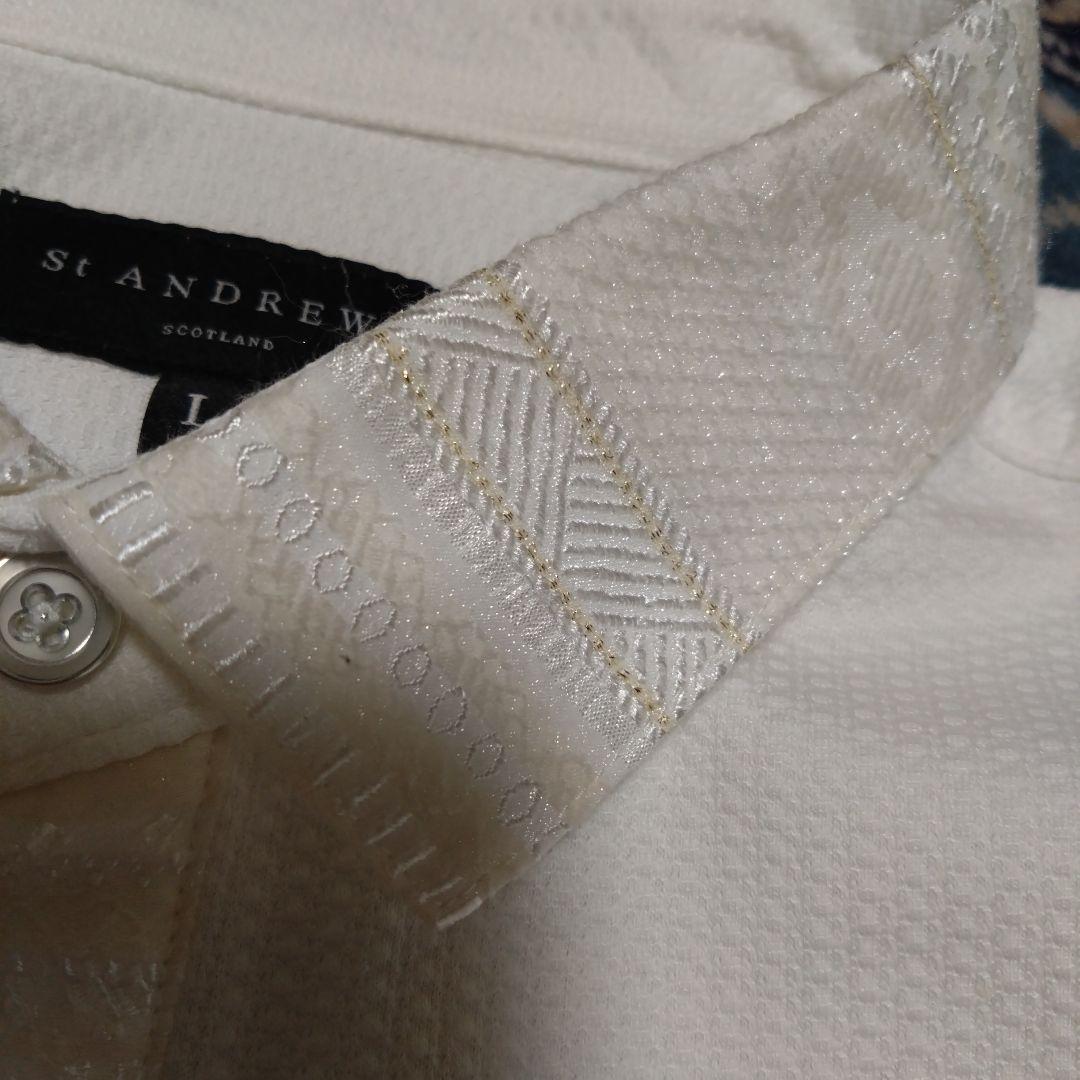 St ANDREWS セントアンドリュース 長袖ポロシャツ メンズ 白