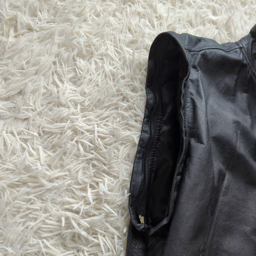 美品 ハードロックカフェ レザージャケット 2way 本革 刺繍ロゴ 黒 S