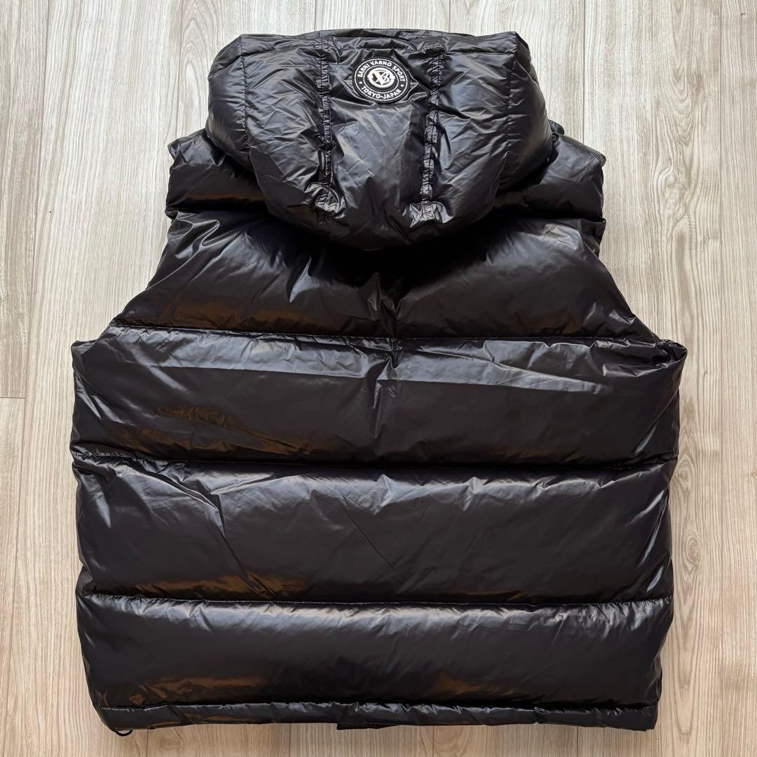 【極美品】BARNI VARNO ラインストーンロゴダウンベスト ブラック XL