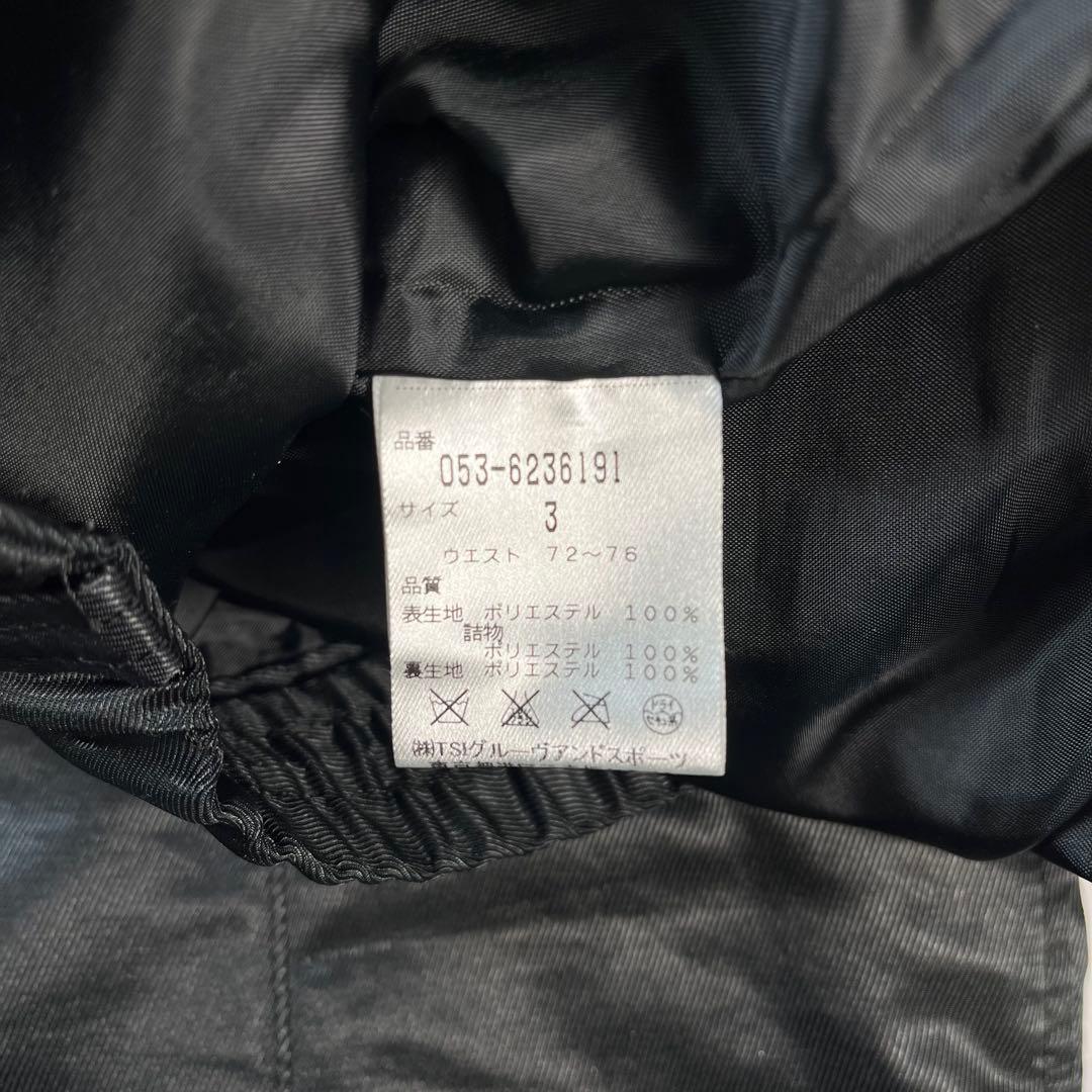美品 パーリーゲイツ ナイロンパンツ ワッペン 刺繍ロゴ ブラック