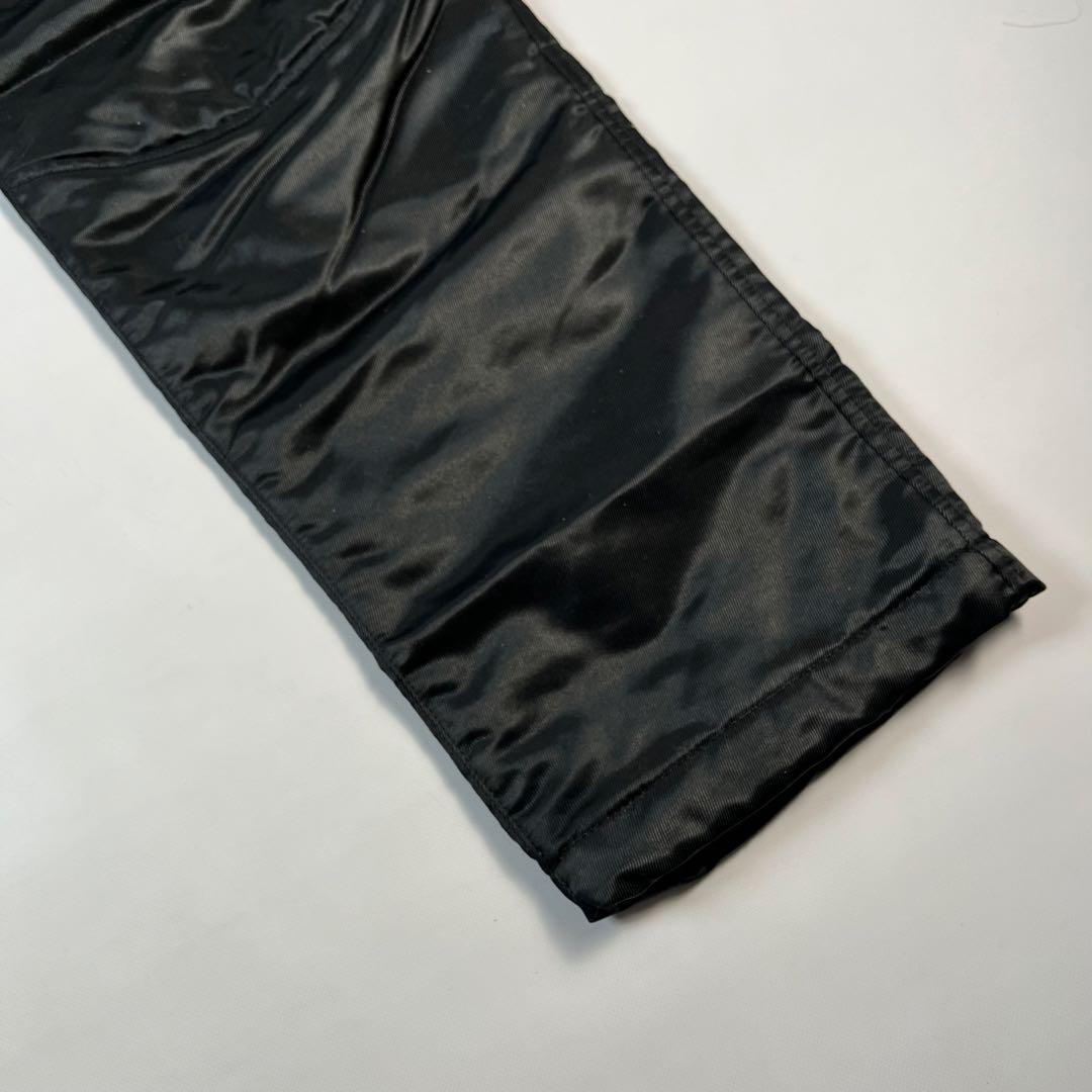 美品 パーリーゲイツ ナイロンパンツ ワッペン 刺繍ロゴ ブラック