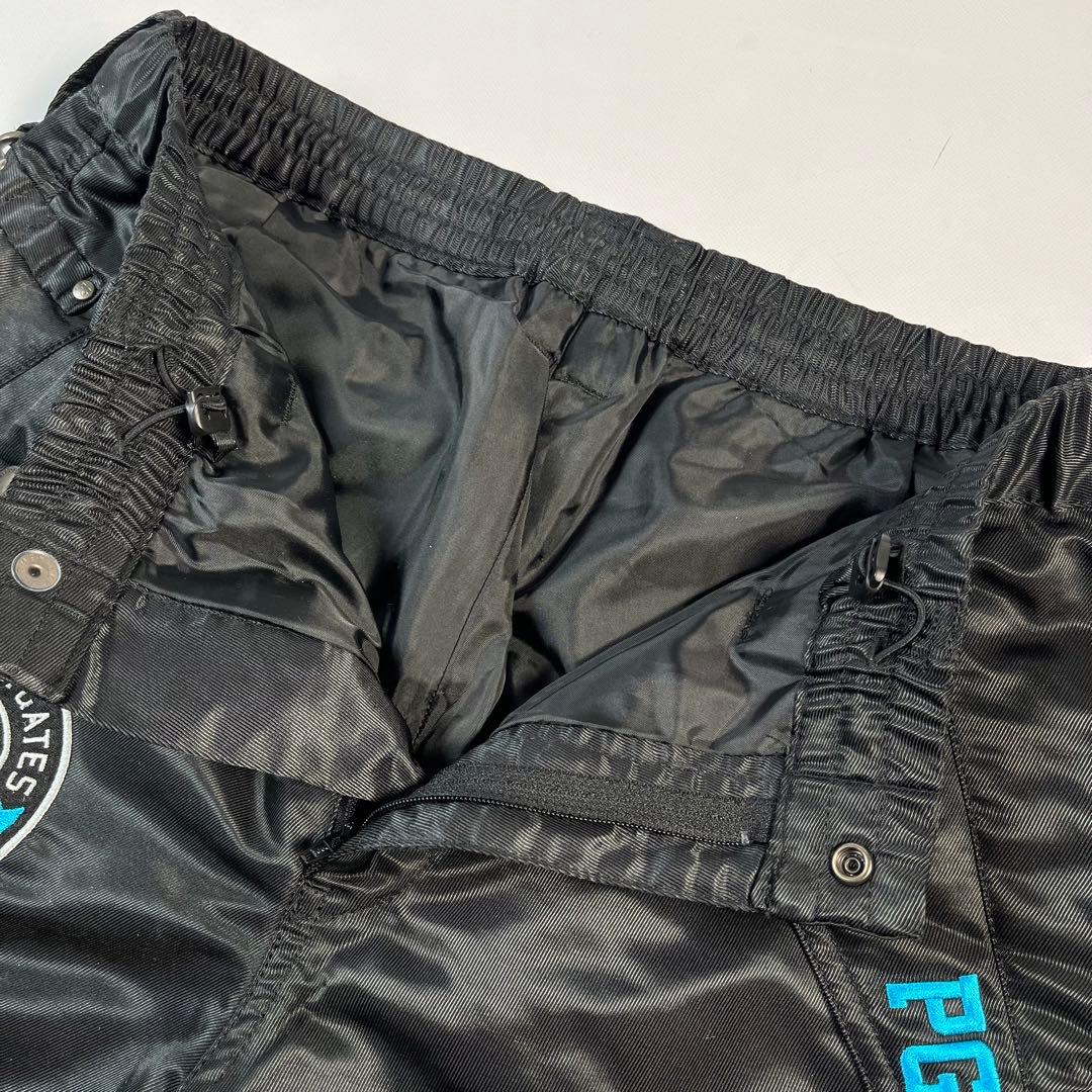 美品 パーリーゲイツ ナイロンパンツ ワッペン 刺繍ロゴ ブラック