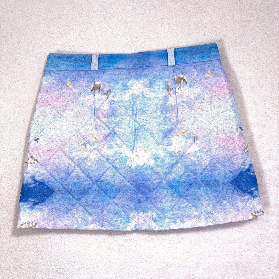 【CAROUSEL カルーセル】台形スカート ゴルフ 撥水 光沢 キルティング