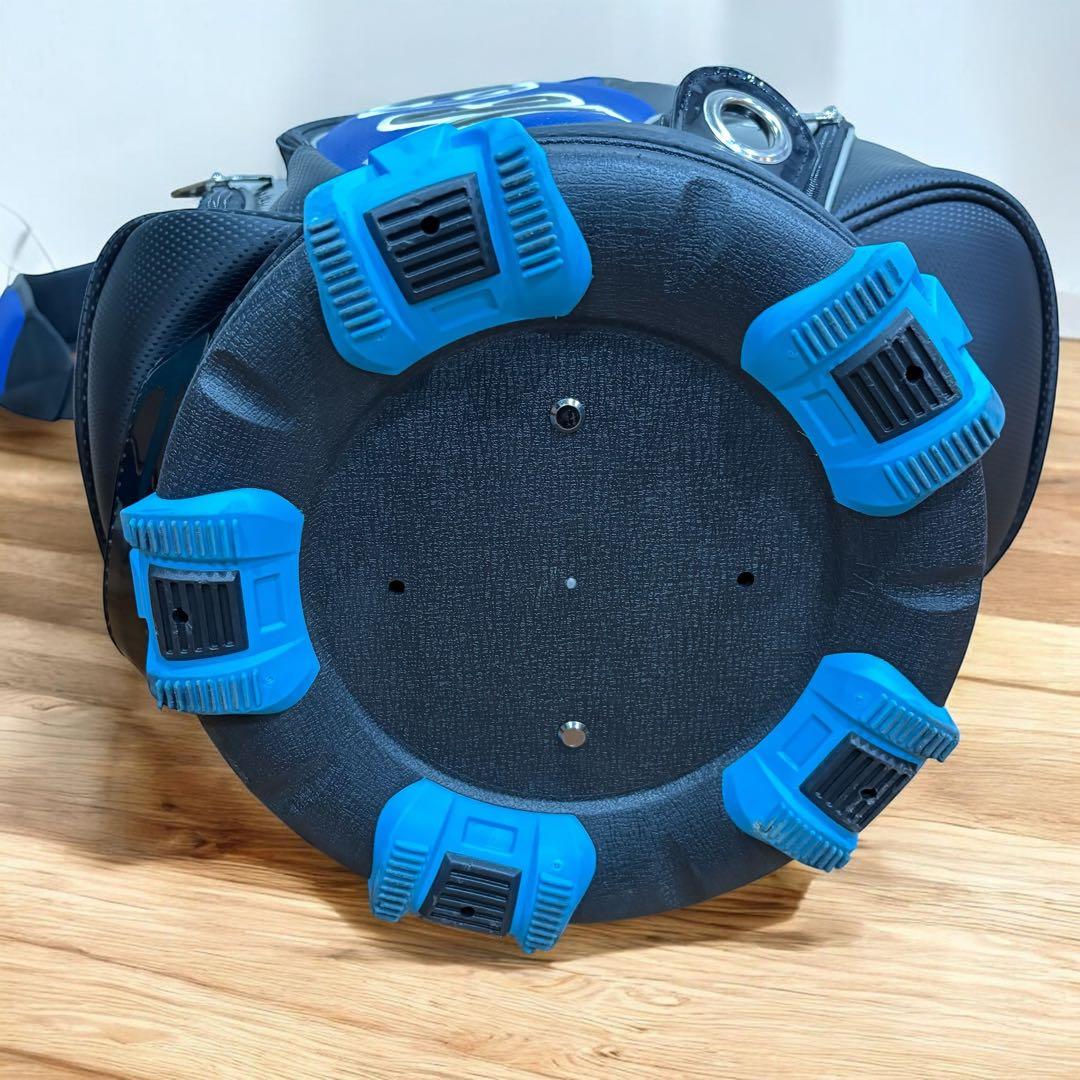 【廃盤・極上品】ルコック 9.5型 6分割 キャディバッグ エナメル 黒 青