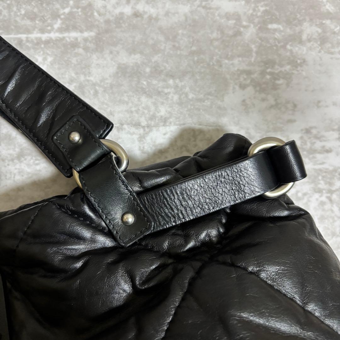 H316 MONCLER キルティング　トートバッグ　ダウン　ブラック　男女兼用