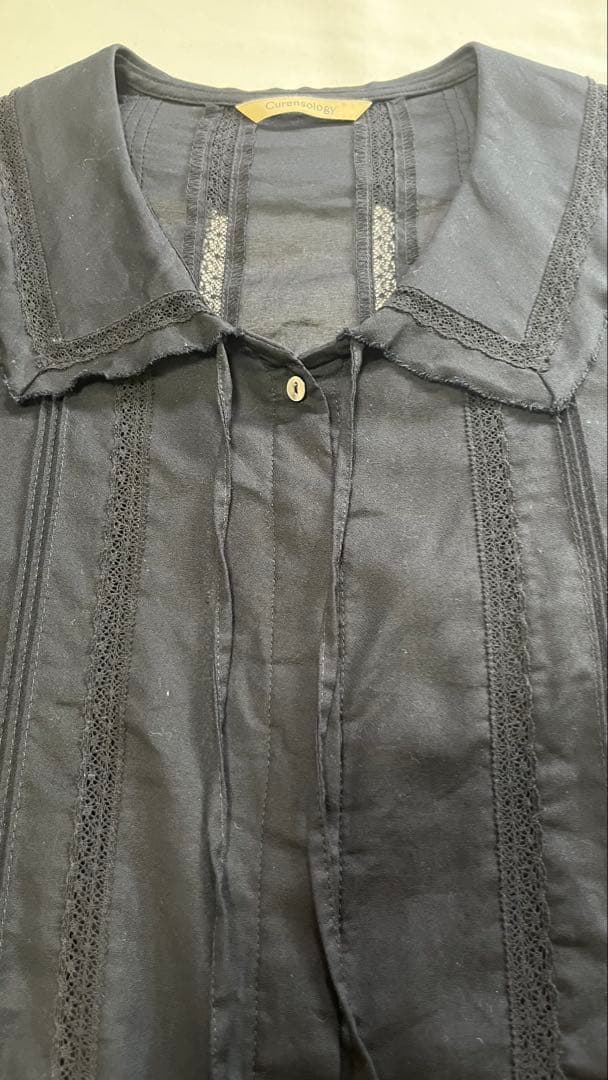 Curensology 襟付きブラウス　ブラック