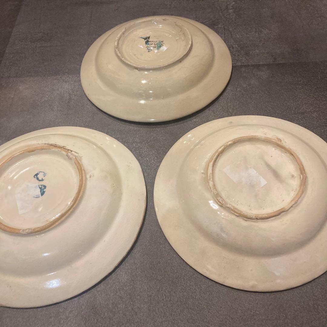 花柄皿 3枚セット　ソンべ　ソンべ焼き　ビンテージ