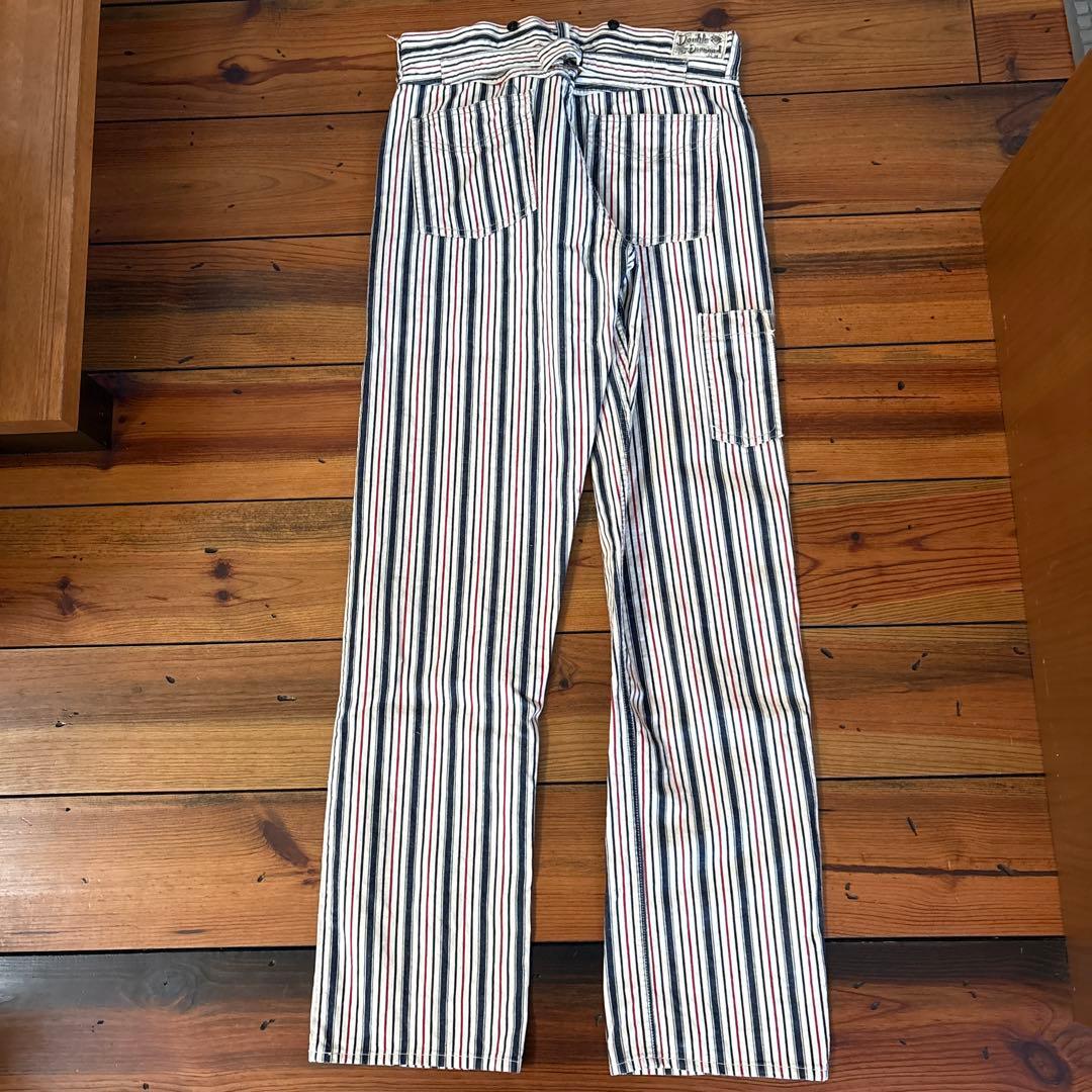 【新品未使用】激レア　ダブルダイアモンドシンチバックマルチストライプパンツ