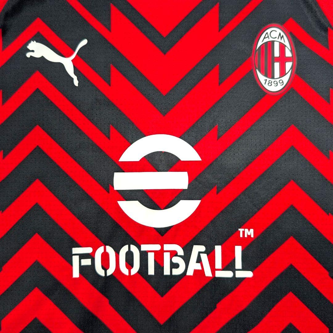 古着 サッカー ゲームシャツ ACミラン 幾何学模様 メンズ Lサイズ相当