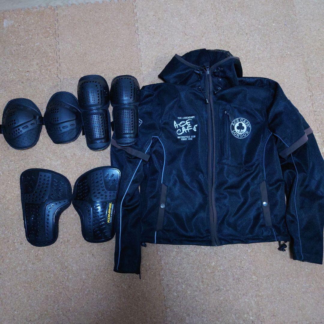 エースカフェロンドン ストリートメッシュ ライダース Lサイズ 黒。