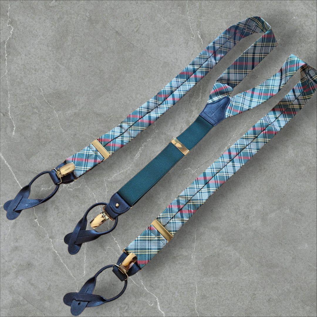 Gieves & Hawkes チェック柄サスペンダー