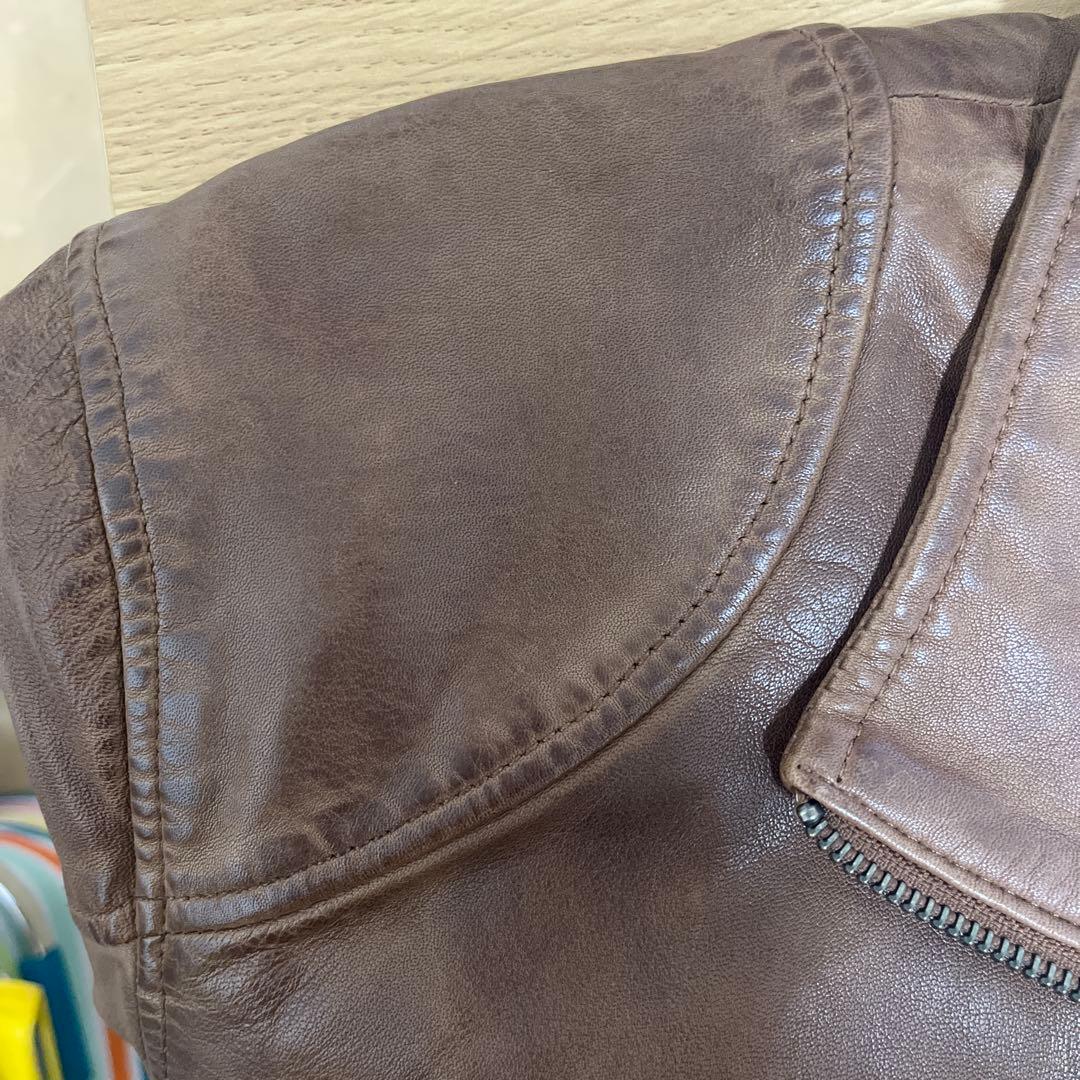 carbon2cobalt ブラウンレザーアウター XXL