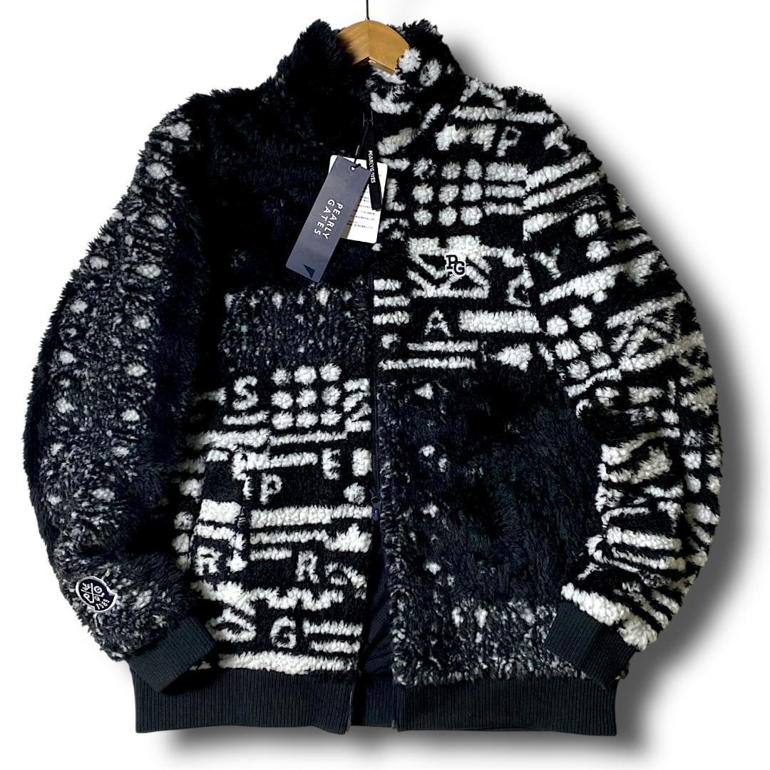 5 定41800円 パーリーゲイツ ジャガードボアジャケット フリース ブルゾン