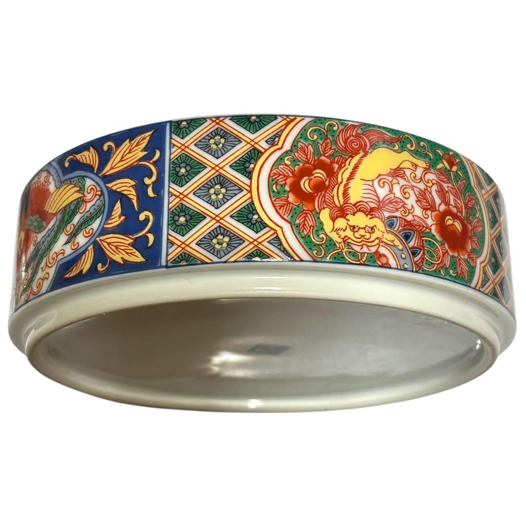 箱付き 龍峰窯 三段重 有田焼 古伊万里様式 金彩 唐獅子牡丹 鳳凰