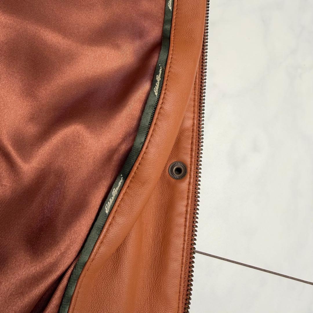 m*o様 エディーバウアー　レザージャケット　シングル　ラムレザー　ブラウン　L