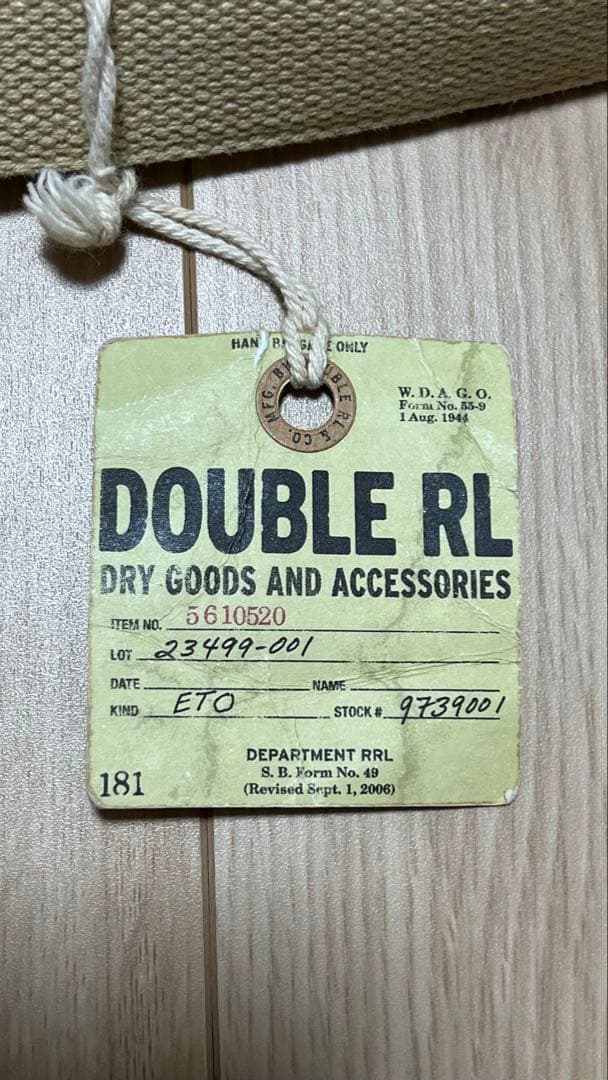 【TMC】RRL キャンバストートバッグ 【ユーズド加工？】 タグ付き