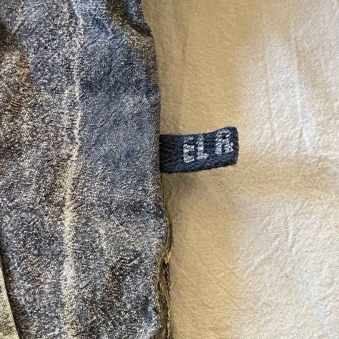 エルロデオ デニム ロングワンピース ダメージ タイダイ染め ゆったり 切り替え