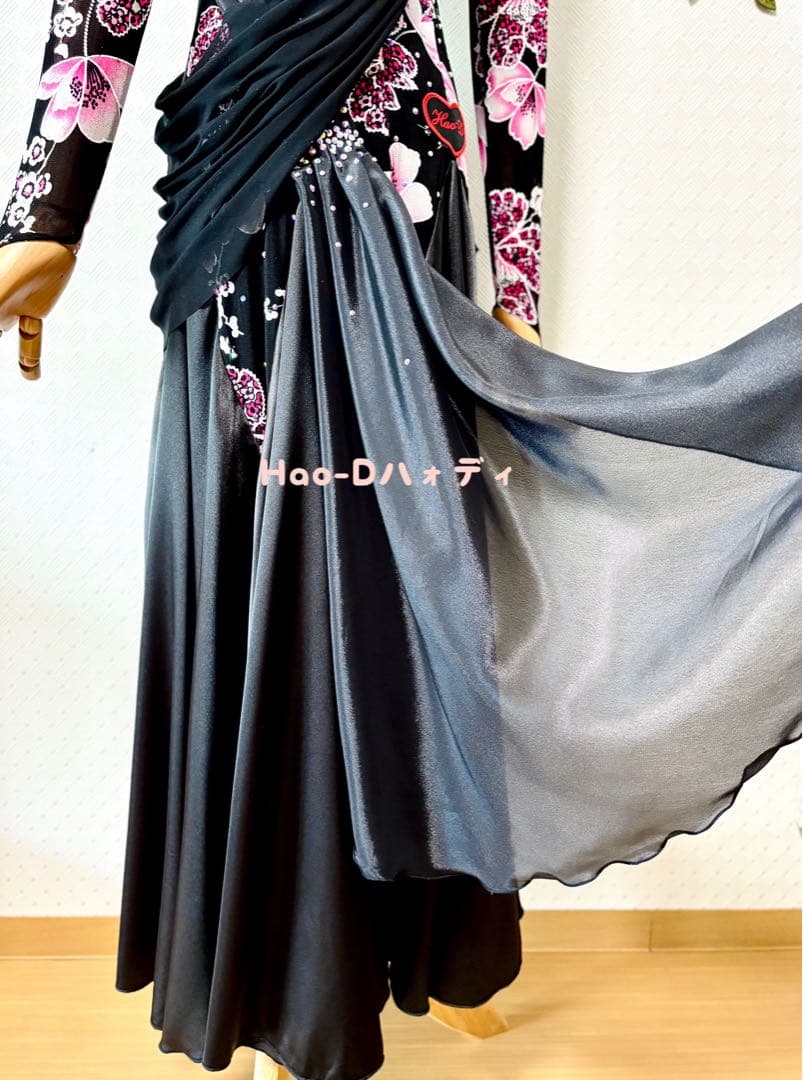 新品★スムース★パソ★スタンダード★社交ダンス★パーティー★和風花柄★SM