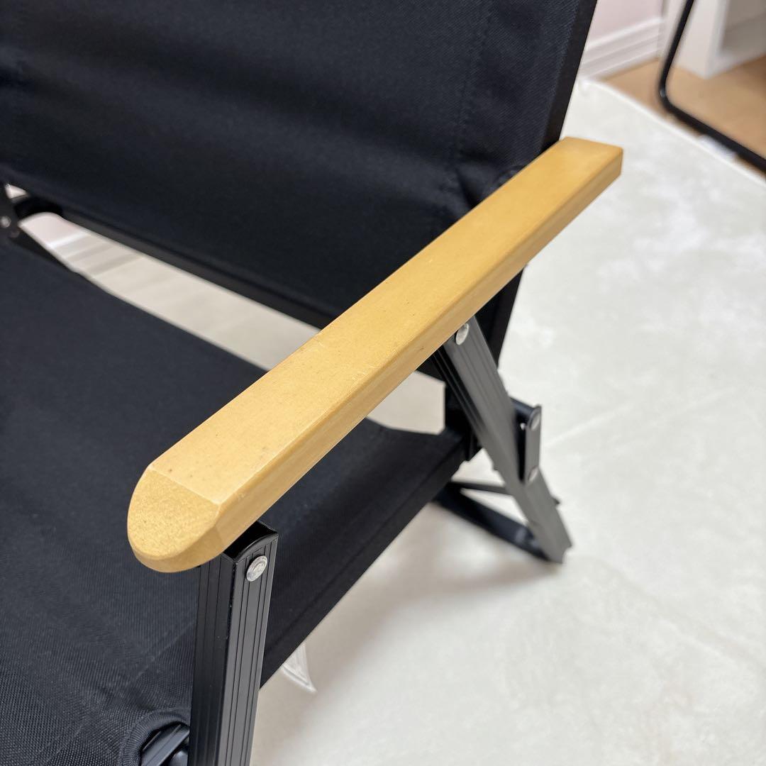 ハイランダー 黒 折りたたみアウトドアチェア 2脚セット