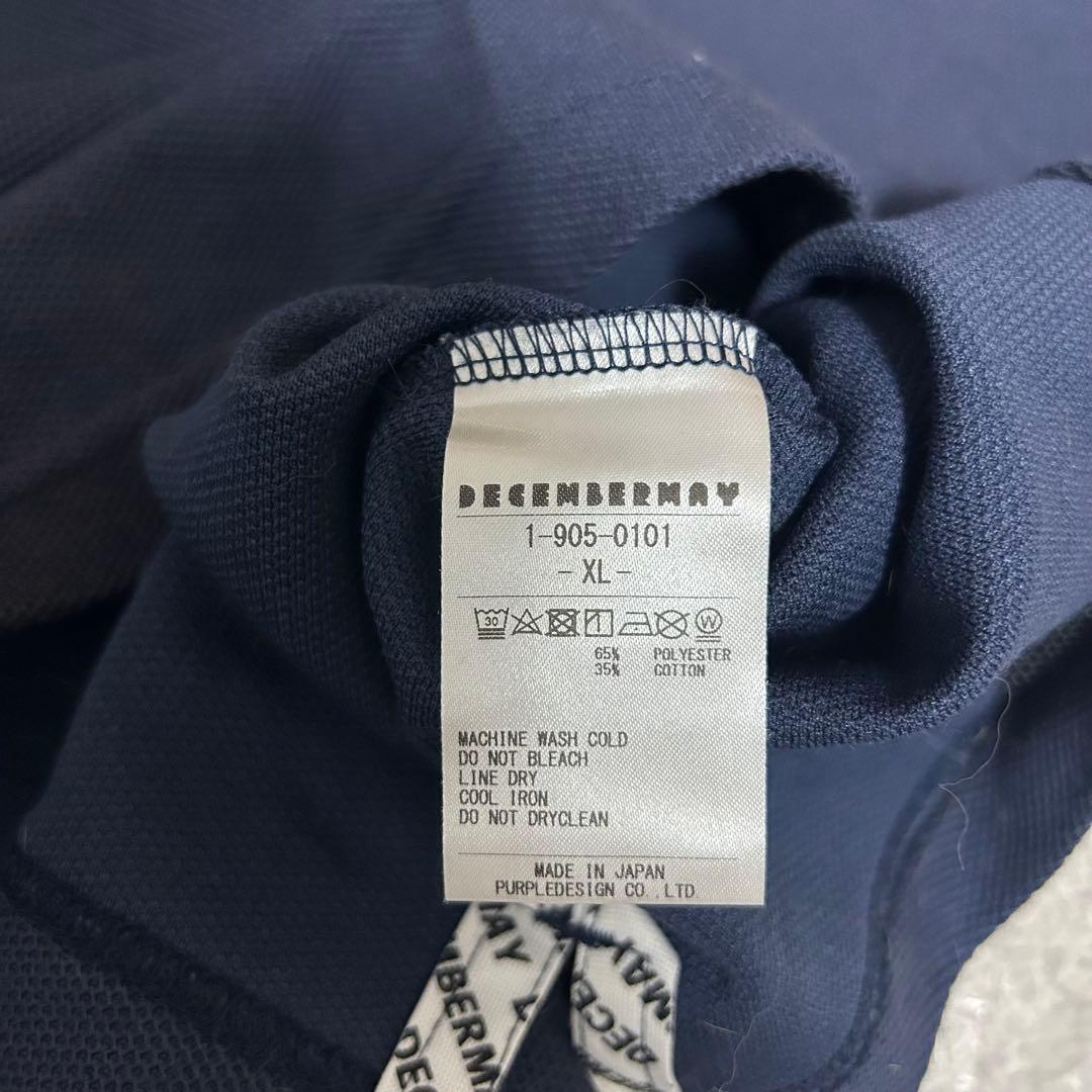 美品　ディセンバーメイ　ポロシャツ　半袖　ゴルフ　バイカラー　ロゴ　メンズ　XL