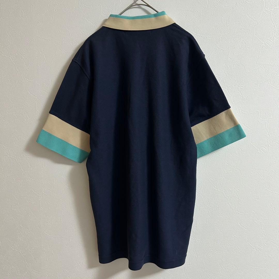 美品　ディセンバーメイ　ポロシャツ　半袖　ゴルフ　バイカラー　ロゴ　メンズ　XL