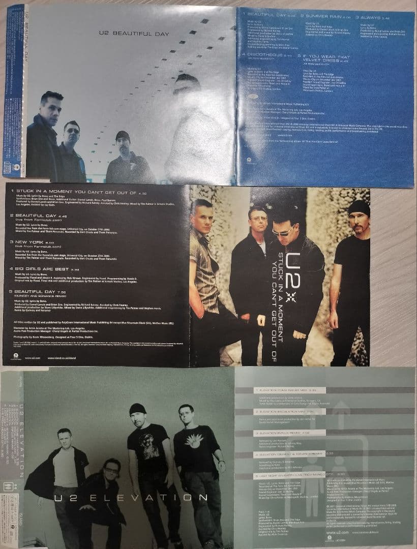 U2 日本盤限定5曲シングル3枚 帯付