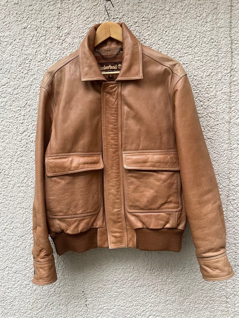 sale‼️vintage 90sティンバーランドA-2 レザーS 日本サイズＬ